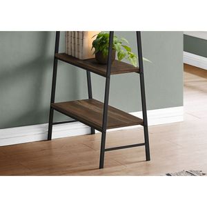 Scrivania Moderna Contemporanea da 48 Pollici per Ufficio Domestico con Ripiani Portaoggetti, Laminato Marrone e Metallo Nero per Lavoro con Laptop - Product Image 3