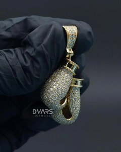 Colgante de Guantes de Boxeo con Diseño Hip Hop para Hombre, Totalmente Cubierto de Diamantes de Imitación VVS, Colgante de Guantes de Boxeo de Plata de Ley 925, Colgantes Personalizados - Product Image 3