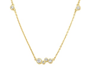 Collier chaîne à maillons avec pendentif en or massif 14 carats et diamants de laboratoire sertis en saphir, style classique, idéal pour la superposition - Product Image 4
