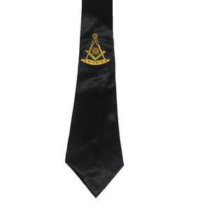 Corbata Clásica Azul Marino de Seda con Patrón de Corona Dorada Estampada en Satén para Servicios Empresariales y Ropa Formal de Negocios - Product Image 2