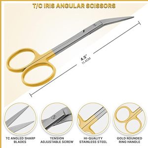 กรรไกรตัดเนื้อเยื่ออริส ปลายแหลม ตรง โค้ง สำหรับการผ่าตัดตา ใช้งานด้วยมือ ระดับมืออาชีพ ได้รับการรับรองมาตรฐาน ISO - Product Image 2