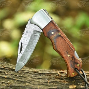 Cuchillo Plegable de Acero de Damasco de Alta Calidad con Cobre, Cuchillo de Bolsillo para Camping, Supervivencia y Uso Diario - Product Image 5