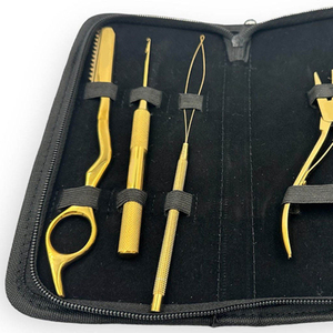 Kit d'extension capillaire professionnel premium écologique et portable pour styliste, avec compartiments à outils en acier inoxydable résistant à la chaleur, haute qualité - Product Image 6