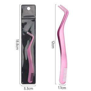 Pinza Peine para Pestañas 1 Unidad, Pinzas Peine para Pestañas de Acero Inoxidable Antiestáticas No Magnéticas Profesionales para Extensión de Pestañas de Alta Calidad - Product Image 4