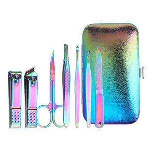 7 In 1 Stainless Steel Manicure <b>Kit</b> <b>Nail</b> Clipper Eyebrow Scissor File Pusher Ear Pick Portable Luxurious Set For Adult - Product Image 6
