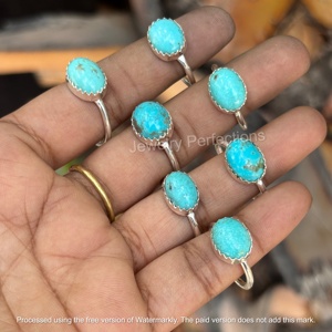 Designer Sterling 925 Silver Plated Natural Arizona <b>Turquoise</b> <b>Rings</b> Handmade Bohemia Women's Jewelry Bulk Latest Trending - Product Image 3