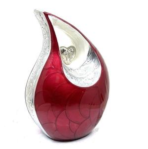 Magnifiques urnes funéraires pour adultes en forme de goutte d'eau avec cœur gravé en rouge, pour cendres funéraires, 200 pouces cubes, écologiques et durables - Product Image 2
