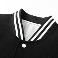 Veste universitaire pour homme avec patchs en chenille personnalisés, logo frontal, design hiver respirant et écologique, fermeture à boutons recouverts