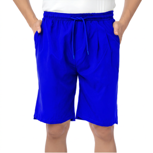 Pantalones cortos Bermuda negros de secado rápido para hombre con cintura con cordón y bolsillos estilo casual - Product Image 4