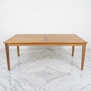 Wholesale Scandinavian Teak <b>Dining</b> <b>Table</b> Direct Factory Slatted <b>Top</b> Rectangular Manufacturer Bulk Supply OEM ODM Custom Export - Product Image 1