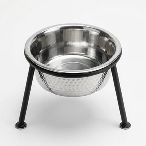 Bol pour animaux de compagnie fait main en acier inoxydable 304 noir mat de 18 cm avec support surélevé Bhoomi pour la décoration intérieure et les hôtels - Product Image 2
