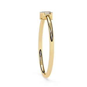 Anillos Apilables Clásicos y Sencillos de Oro Sólido de 14K con Diamantes Cultivados en Laboratorio CVD HPHT de Corte Baguette para Uso Diario - Product Image 3