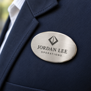 Badge nominatif en métal vierge avec dos magnétique pour gravure laser, personnalisation pour employés et personnel - Product Image 3