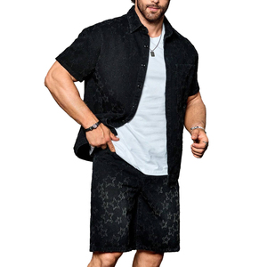 Ensemble de shorts en jean tricoté de haute qualité pour hommes, imprimé sur mesure, vêtements d'été 100 % coton, écologique, respirant, séchage rapide, vente en gros - Product Image 1