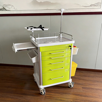 Chariot de médication professionnel pour infirmières, multi-tiroirs, système de verrouillage centralisé, blanc, certifié CE ISO, pour les patients des salles d'hôpital