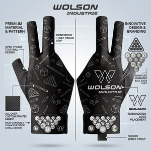 Gants de billard confortables à trois doigts, légers et élastiques, conçus pour une performance fluide et un jeu prolongé - Product Image 3