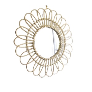 Vietnam usine jonc de mer rotin décoration murale miroir pour chambre maison fête mariage élégant rotin lampe de table hôtel intérieur - Product Image 5