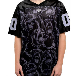 Camiseta Deportiva Personalizada de Malla Estampada Negra y Morada Estilo Fútbol Americano para Hombre, Fabricante OEM al por Mayor - Product Image 2