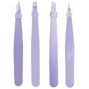 Juego de Pinzas para Cejas Profesionales de Acero Inoxidable con Punta Inclinada, Duraderas - Product Image 1