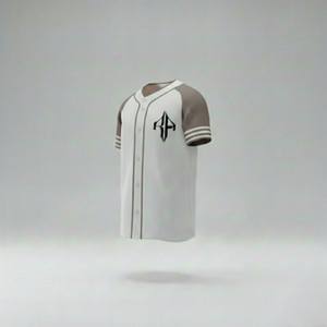 เสื้อเบสบอลคุณภาพสูง ระบายอากาศได้ดี พิมพ์ลายดิจิทัล คอวี โพลีเอสเตอร์ 100% แขนครึ่งตัว พิมพ์ลายด้วยเทคนิคพิเศษโดย RIVIAN ATLANTIC - Product Image 6