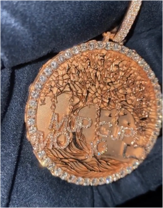 Custom Made Nature view Letter Moissanite Pendants <b>Iced</b> <b>Out</b> Diamond and <b>Chains</b> Necklace for Men 925 Sterling Silver Rose Gold - Product Image 3