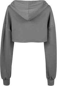 Sudadera con Capucha Corta de Manga Larga para Mujer, Estilo Punk, Hip Hop, Sexy, para Bailar, Rave - Product Image 2
