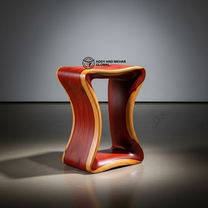 Table d'appoint rectangulaire creuse en bois massif de luxe |   Pouf et table d'appoint modernes en cèdre, fabriqués à la main, pour la décoration de maisons et d'hôtels design - Product Image 1