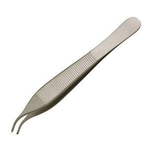 Pince à tissus médicale Adson SR-200, lame 1x2 dents, 12 cm, acier inoxydable allemand, manuelle, pour chirurgie générale, CE ISO13485 Classe I - Product Image 6