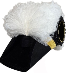 Chapeau de cérémonie premium rayé des Chevaliers Templiers Grand Encampement avec plumes blanches droites pour fête maçonnique, fait sur mesure - Product Image 2