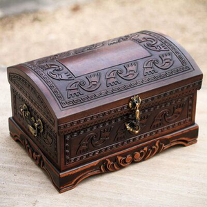 Boîte de rangement en bois de petite taille Barkah Star, construction durable, idéale pour les bijoux et les solutions de rangement quotidiennes - Product Image 1