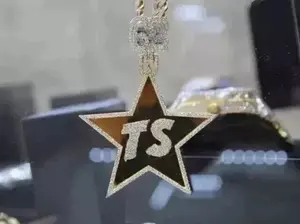 Colgante Personalizado para Hombre con Moissanita Real de Corte Redondo de 3 Quilates, Chapado en Oro Blanco de 14K - Product Image 6