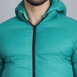 Men's Teal <b>Reversible</b> Eco-Friendly 300g Puffer <b>Jacket</b> Windproof Polyester Wadding Filled Stand Patchwork HIGH STREET Winter Coat - Product Image 6