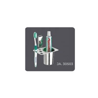 Support de porte-brosse à dents durable en acier inoxydable avec finition nickelée pour brosse à dents et dentifrice