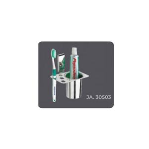 Support de porte-brosse à dents durable en acier inoxydable avec finition nickelée pour brosse à dents et dentifrice - Product Image 5