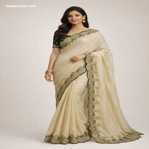 Premium Quality Rangoli Silk with Embroidered Zari with Sequin Border work <b>Saree</b>-<b>Blouse</b> Collection Manufacturer from Surat - Product Image 1
