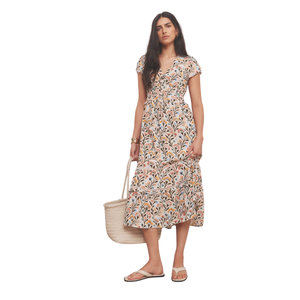 Vestido midi estampado para mujer, vestido de verano de cintura alta a la moda - Product Image 1