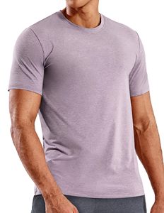 T-shirt pour homme 100% polyester, décontracté, séchage rapide, évacuation de l'humidité, col rond, manches courtes, entraînement, sport, course à pied, natation - Product Image 1