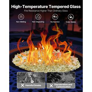 Vetro per Braciere ad Alta Temperatura 10 Libbre 1/2 Pollice Riflettente Senza Fumo 4,5 KG Accessori per Caminetti - Product Image 3
