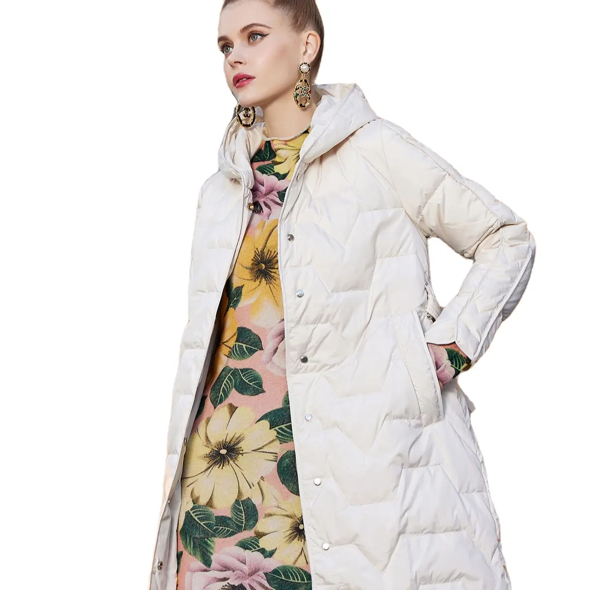 Abrigo de lana blanco para mujer y mujer, oferta, colección de diseño italiano CL, el mejor invierno