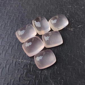 Rose Quartz Cabochon Rectangle <b>Cushion</b> Shape Gemstone, Calibrated All Sizes Available - Product Image 2
