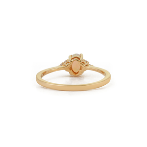 Top Selling Product Dainty Girls <b>Opal</b> & Diamond Real K14 Yellow <b>Gold</b> Minimal Gemstone <b>Ring</b> October Birthstone Daily Wear Jewelry - Product Image 6