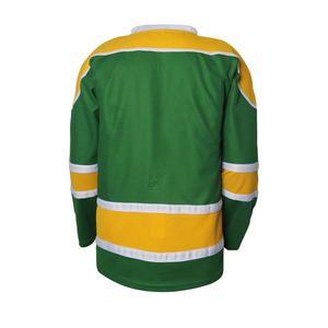 Maillot de hockey sur glace vert et jaune pour homme, manches longues, sublimé, en maille respirante, coupe classique, toutes saisons - Product Image 2