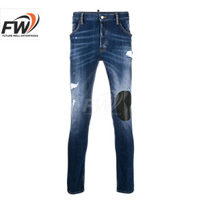 Jean droit mi-long pour homme, coupe décontractée, en denim extensible léger, 100 % coton biologique, collection hiver 2026, service OEM, vente chaude - Product Image 1