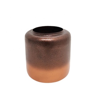 ขายร้อนเหล็กแจกันดอกไม้สีน้ําตาล Hammered ออกแบบแจกันดอกไม้สําหรับโต๊ะและตกแต่งบ้าน - Product Image 2