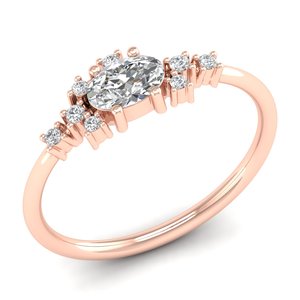 Anillo REYES de Diseño Nuevo en Oro de 14K con Diamante Ovalado de 0.59 Quilates Cultivado en Laboratorio, Regalo de Aniversario para Mujer, Joyería Fina de Lujo para Boda - Product Image 2