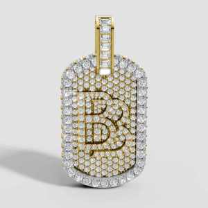 จี้รูปสุนัขประดับเพชรโมอิสซาไนต์ VVS เงินแท้ 925 ดีไซน์ใหม่ จี้ผู้ชายแบบฝังเพชรสำหรับงานปาร์ตี้ฮิปฮอป - Product Image 1