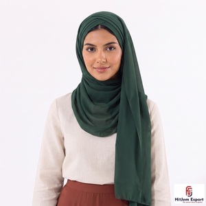 High Grade Chiffon Hijab Scarf Custom <b>Silk</b> Feel <b>Head</b> <b>Wrap</b> Shawl Private Label OEM ODM Textile Supplier - Product Image 6