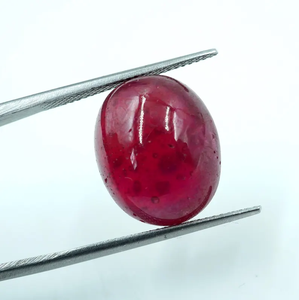 พลอยบลูรูบี้ทรงคาโบชอง น้ำหนัก 18.60 กะรัต รูปทรงวงรี 16x13x8 มม. HAYAAT GEMS พลอยทับทิมธรรมชาติสำหรับทำเครื่องประดับ - Product Image 4