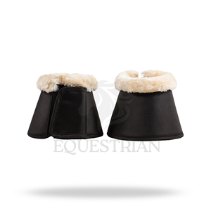 Équipement équestre : Bottes de protection de luxe pour chevaux avec fausse fourrure et néoprène, design respirant pour l'équitation - Product Image 3