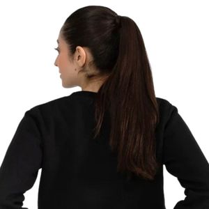 <b>Women's</b> <b>Black</b> Crew Neck Long Sleeve Cropped <b>Sweatshirt</b> Fitted Casual Top with Elastic Waist Detail Minimalist Everyday Activew - Product Image 4